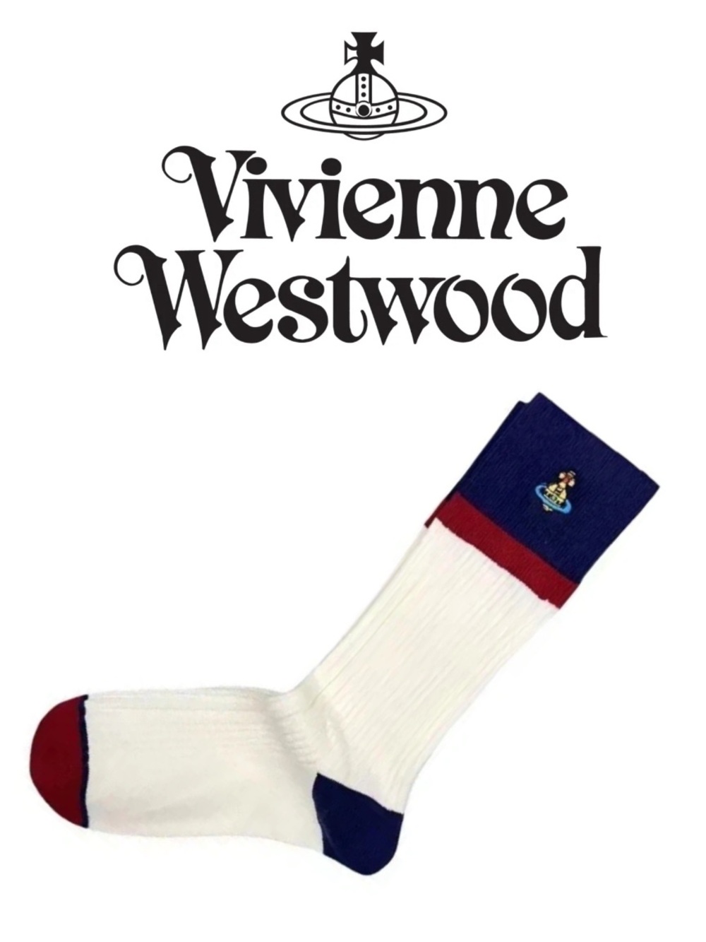 Vivienne Westwood Unisex Colorblock Ribbed Socks - Multi Color Choices - Picture 5 of 13